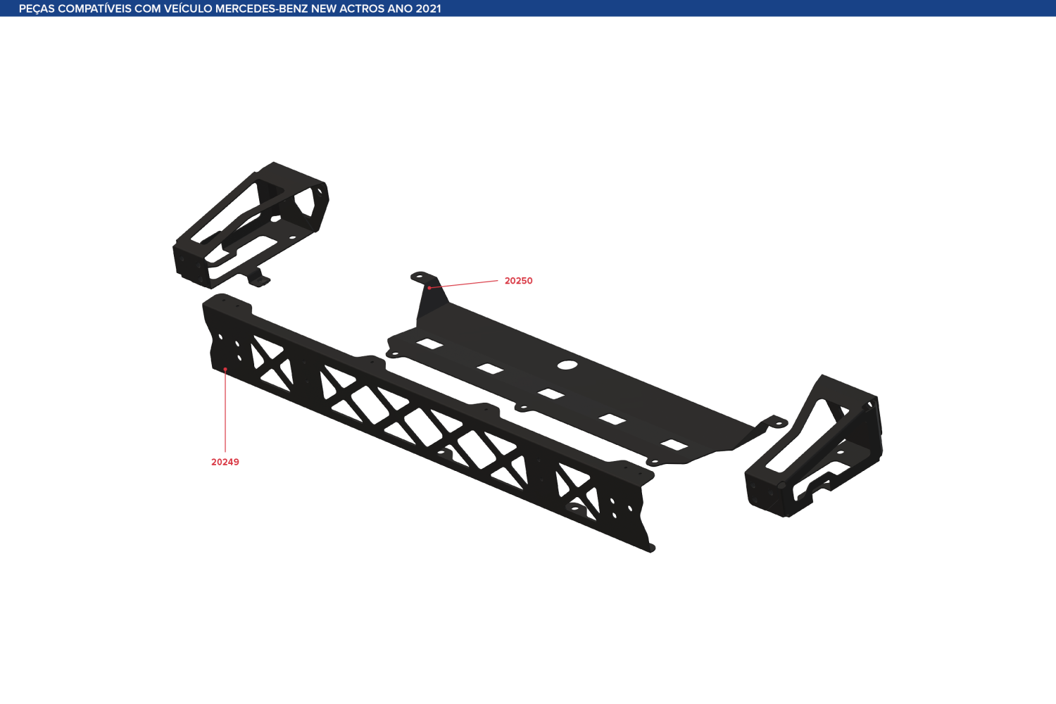 Suporte Frontal De Protecao Do Radiador Mb New Actros Bonfanti