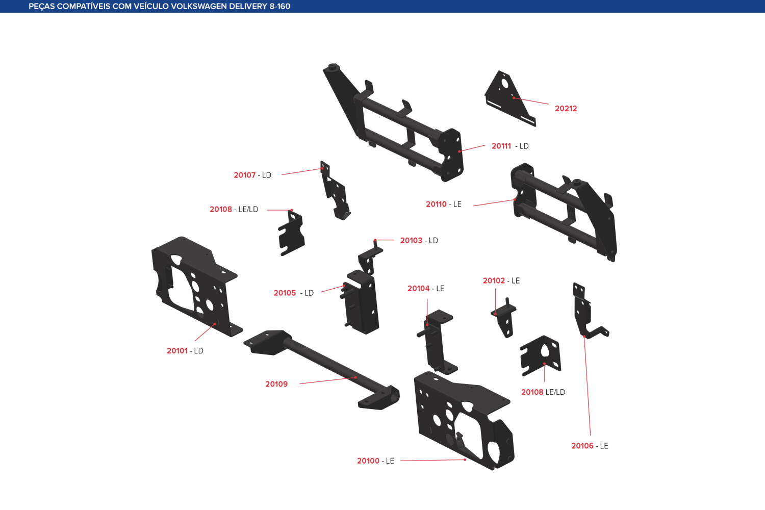 Suporte Fixa Ponteira Vw Delivery Le Ld Bonfanti